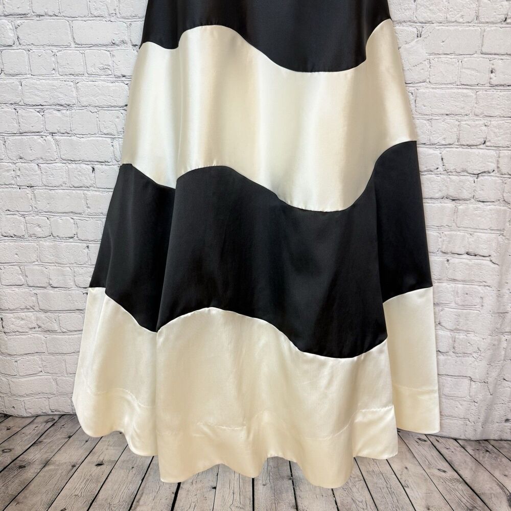Anthropologie Hutch Strapless Maxi Dress Formal Gown Black White Colorblock 8 - Picture 8 of 16